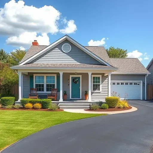 Freshly painted single-family home in Pleasant Prairie with gray siding, white trim, lush landscaping, and inviting porch.