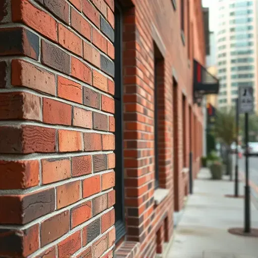 Brick painted mural on an aged Milwaukee building wall with vibrant colors and detailed textures, city street background