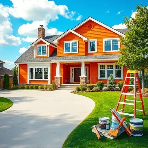 Beautifully renovated house in Port Washington, WI with vibrant paint and lush landscaping, showcasing quality craftsmanship.