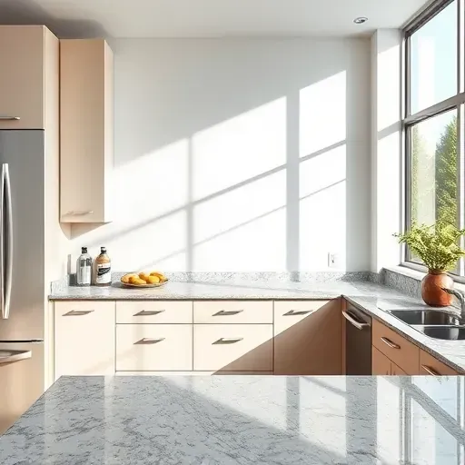 Freshly painted Milwaukee kitchen wall with sleek cabinetry stainless steel appliances and natural light from large windows