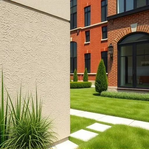 Freshly completed stucco and masonry painting in Milwaukee showcasing detailed textures, vibrant colors, and expert craftsmanship.