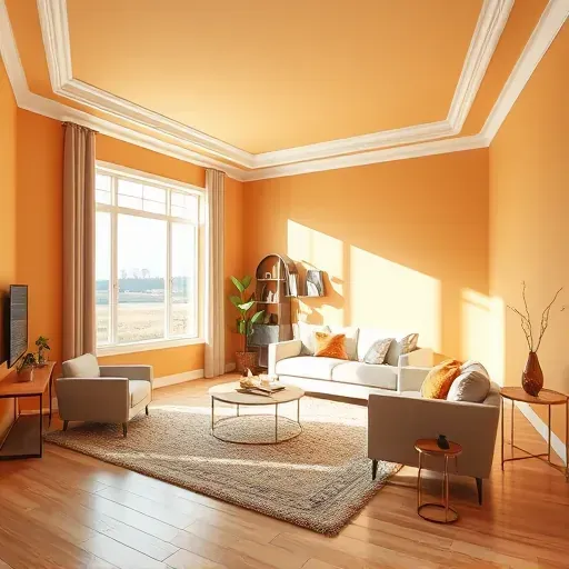 Spacious living room in Butler WI showcasing expertly painted walls, modern decor, natural light, and professional craftsmanship.