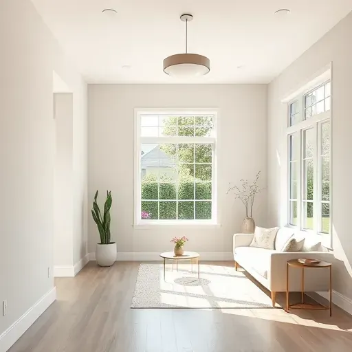 Freshly painted modern interior with neutral colors in St. Francis Wisconsin featuring natural sunlight and polished details