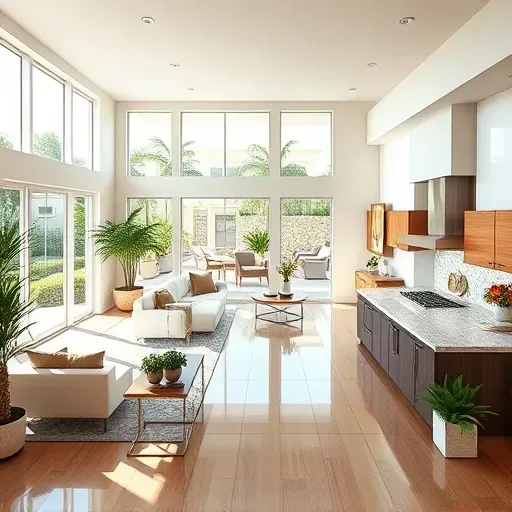 Whole-home remodeling in Jupiter, FL, showcasing a spacious living area with modern furnishings and elegant design.