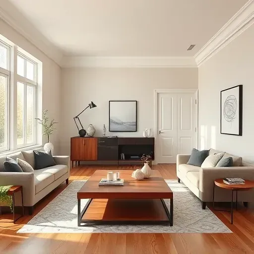 Modern living room with neutral walls, stylish furniture, soft lighting, and elegant decor showcasing quality craftsmanship.