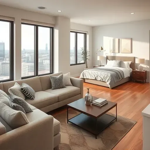 Lifelike Milwaukee living room and bedroom painting showing detailed textures, modern furnishings, natural light, and regional decor.