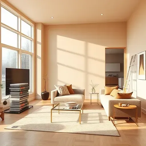 Modern Oak Creek living room with warm neutral walls, sleek furniture, and natural light highlighting professional painting.