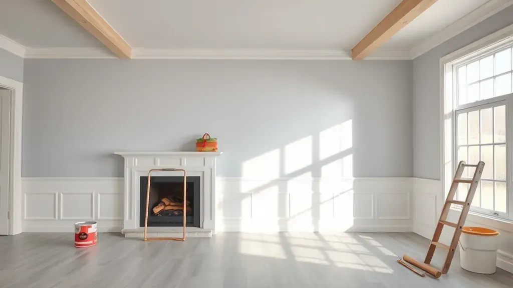 Painting Contractor in Caledonia, WI applying fresh paint to a residential home exterior.