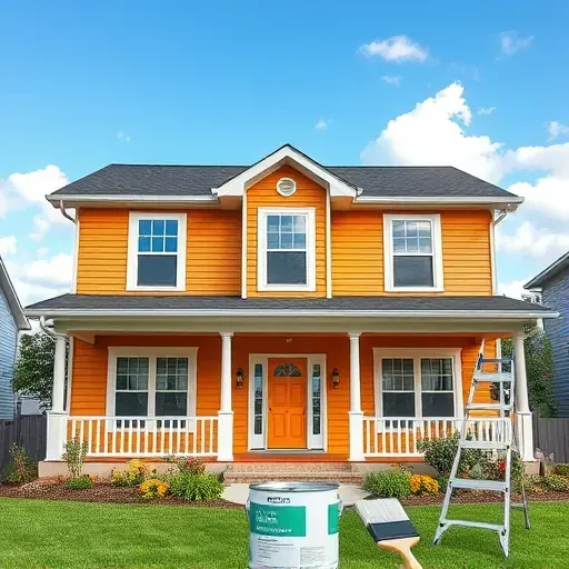 Completed residential painting project in Germantown, WI showcasing vibrant colors, clean lines, and well-maintained yard.