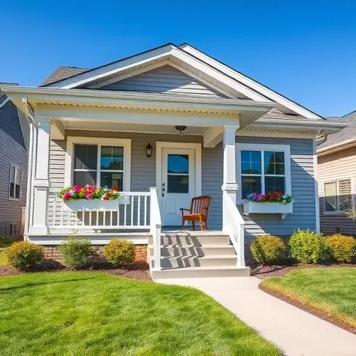 Freshly painted suburban home in Wauwatosa with gray walls, white trim, flower boxes, and a lush green lawn.