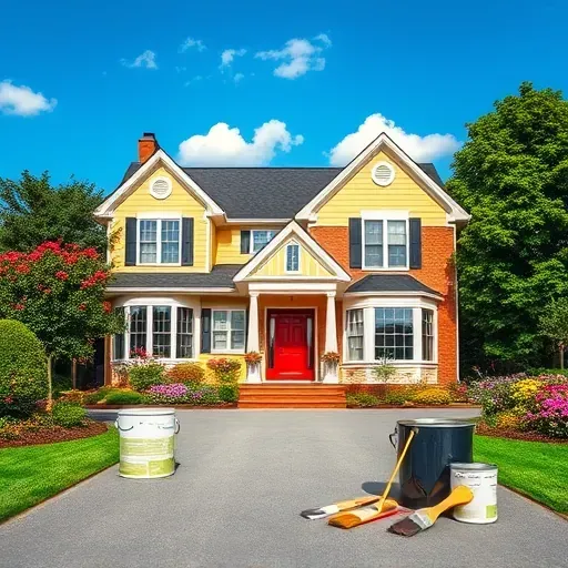 Renovated home exterior in Brookfield, WI with vibrant paint, elegant shutters, and a flourishing garden.