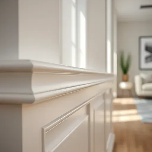 Finished white trim painting in Milwaukee with smooth, crisp lines highlighting craftsmanship in a modern well-lit interior