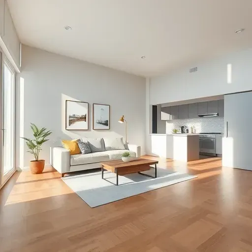 Freshly painted interior of a Milwaukee living room with light gray walls, modern furniture, and natural lighting.