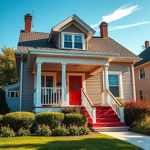 Pristine residential property in South Milwaukee featuring vibrant paint, detailed craftsmanship, and lush landscaping.