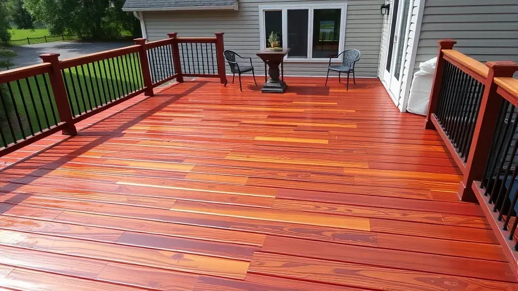Deck staining projects in Milwaukee, WI showcasing vibrant colors and professional finishes.