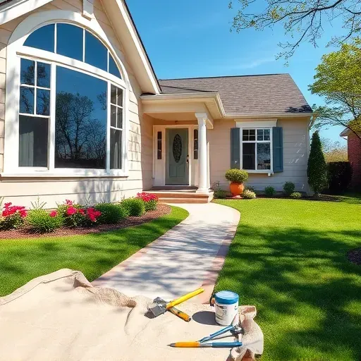Completed exterior painting project on a charming suburban house in Germantown, WI, showcasing vibrant colors and natural surroundings.