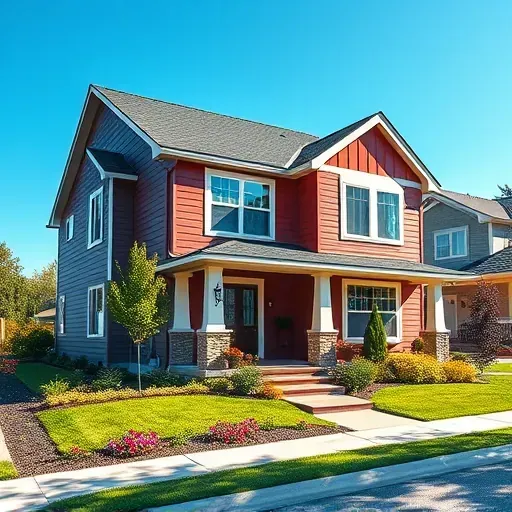 Beautifully painted contemporary home in Fox Point WI with vibrant colors, lush landscaping, and serene neighborhood setting.