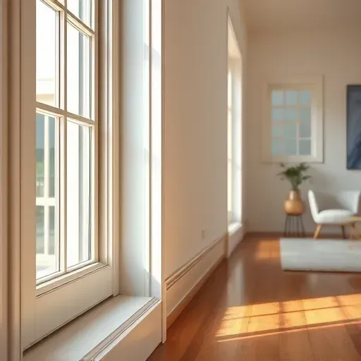 Freshly painted wooden trim and molding in a modern Milwaukee interior featuring natural light and polished hardwood floors