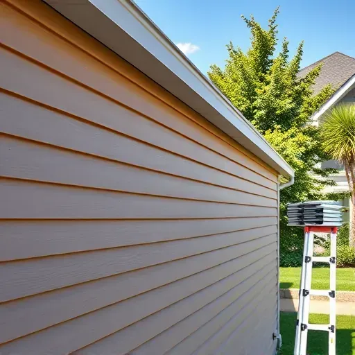 Freshly painted Milwaukee home siding with vibrant colors, smooth lines, and professional tools on a sunny suburban day