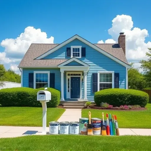 Beautifully painted traditional home in Greendale WI with blue and white trim, fresh shutters, and a manicured lawn.