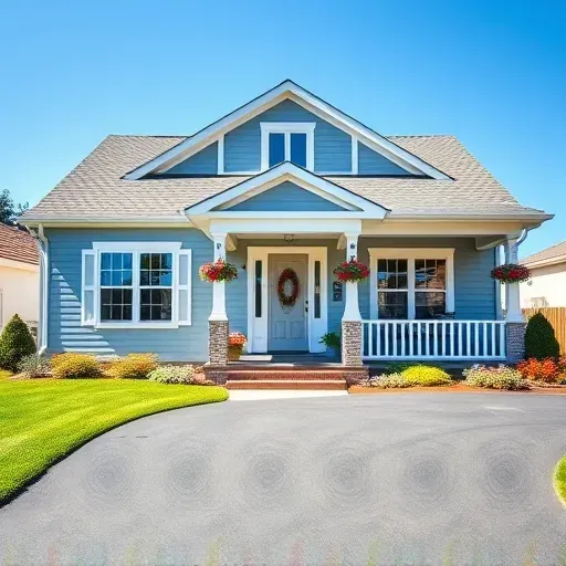 Completed residential painting project in Hales Corners, WI with warm exterior colors, landscaped yard, and clear blue sky.