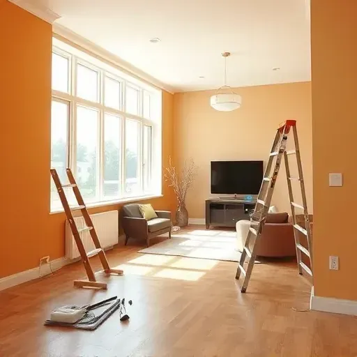 Freshly painted interior wall in Milwaukee showcasing precision and quality in a modern, inviting room design.
