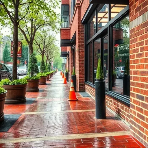 Finished brick painting on Milwaukee exterior wall with textured red and brown bricks, clean lines, and natural daylight