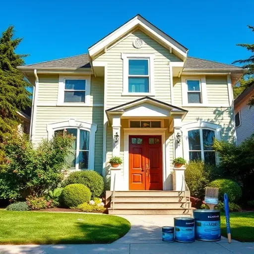 Beautifully restored Victorian home in Wauwatosa WI with freshly painted siding and lush landscaping under a clear blue sky.