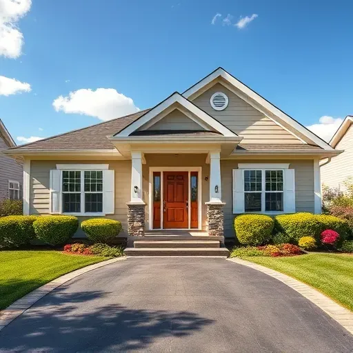 Beautifully renovated home in Waukesha, WI with soft beige paint, white trim, and vibrant garden landscaping.