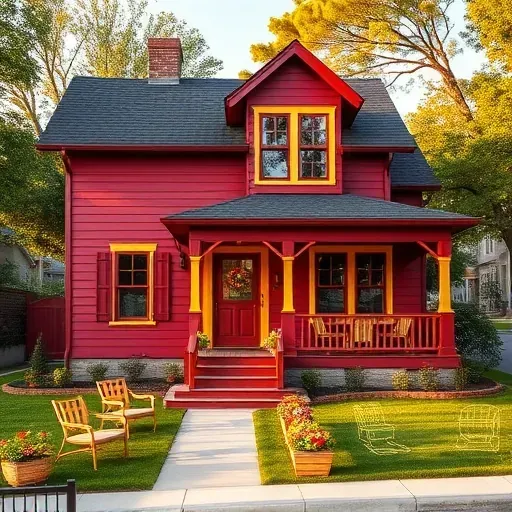 Painting Contractor in Menomonee Falls showcases a recently renovated home exterior with vibrant colors and architectural details.