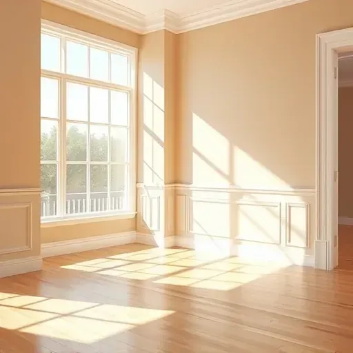 Freshly painted interior in Racine, WI with neutral walls, polished trim, natural light, and pristine flooring.