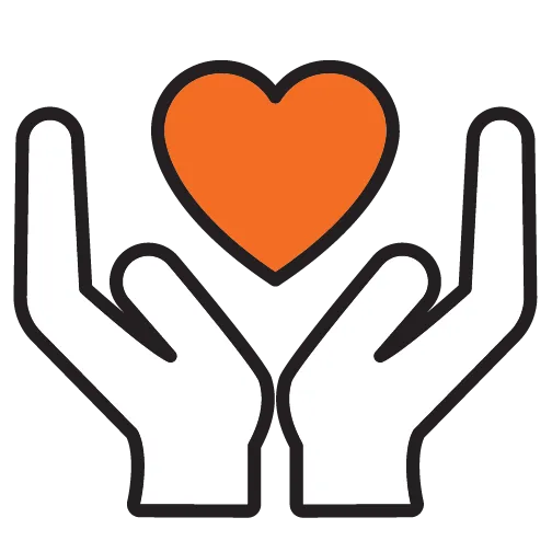 Hand with heart Icon