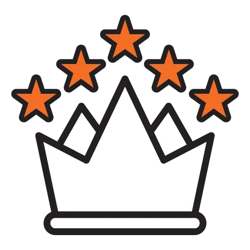 Crown with 5 stars Icons