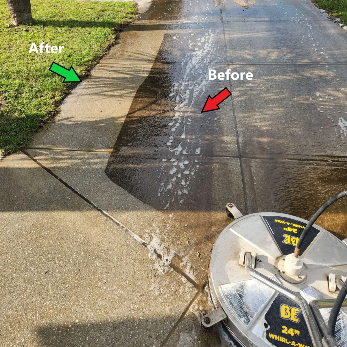 Sidewalk Before After Power Wash