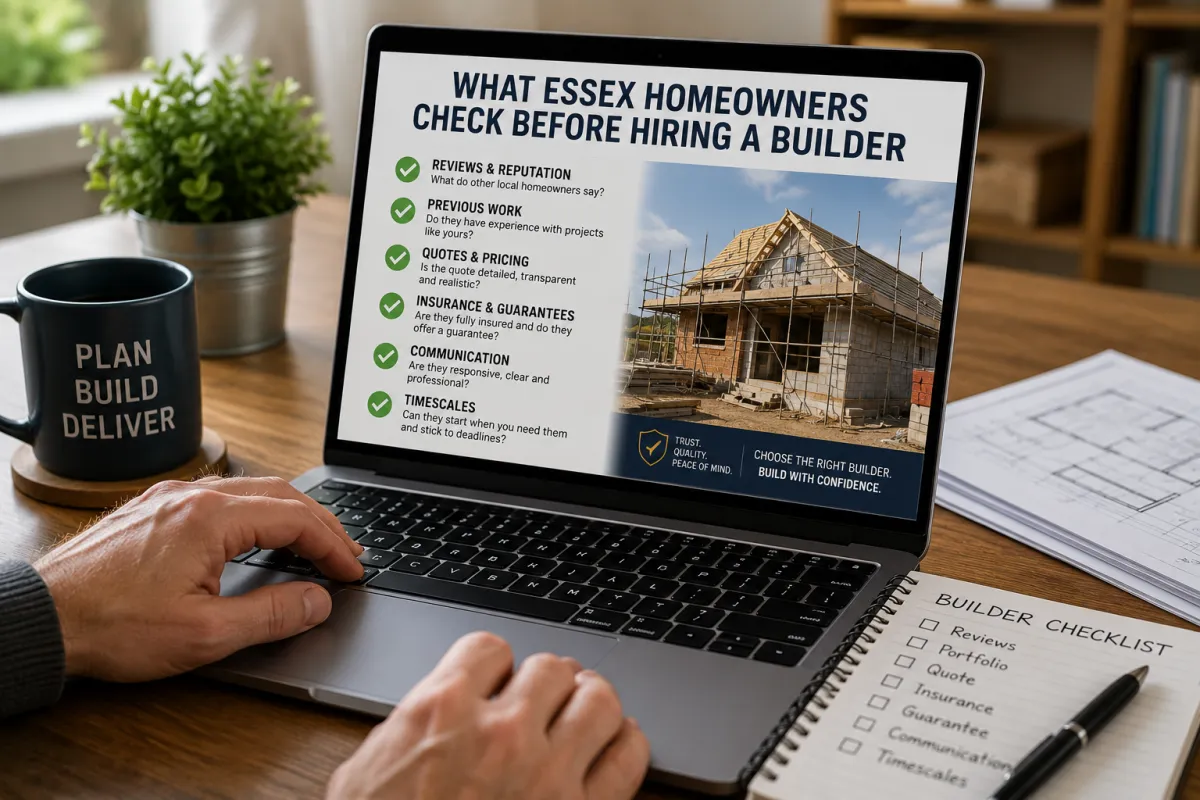 What Essex Homeowners Check Before Hiring a Builder
