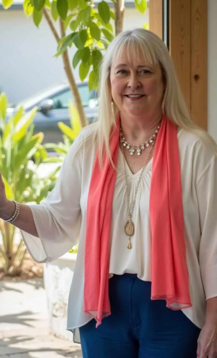 picture of Kimberly Meyer standing in a doorway smiling at the camera