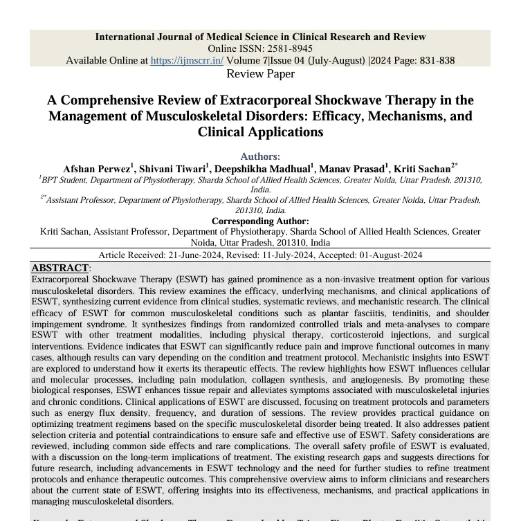 Comprehensive Review of ESWT