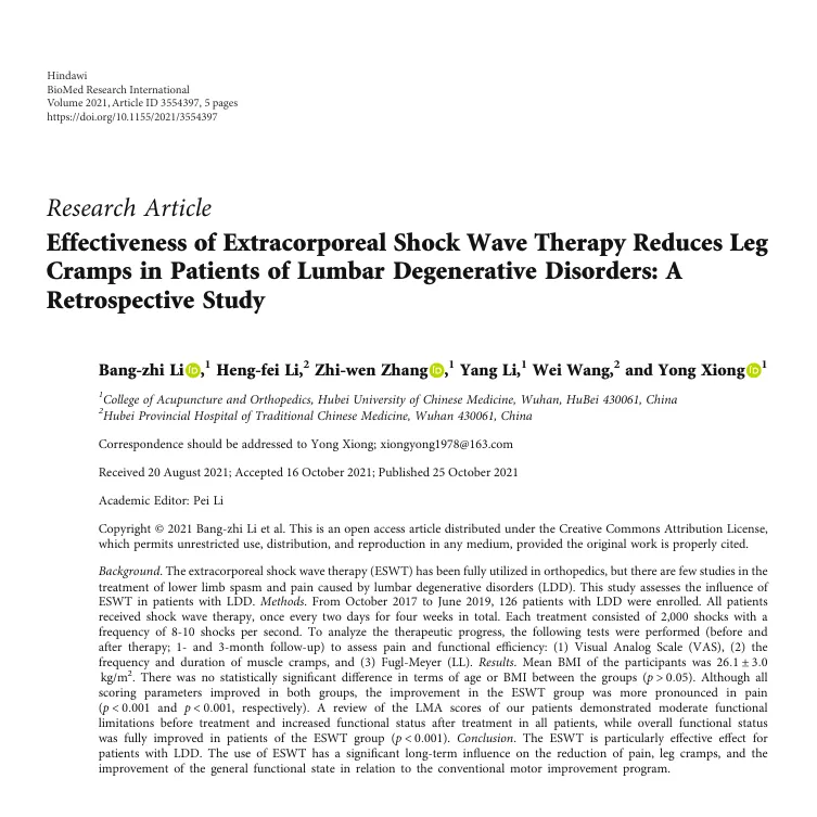 ESWT & Lumbar Degenerative disorder