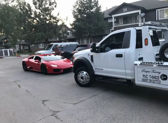Roadise assistance for broken down Lamborghini in Denver