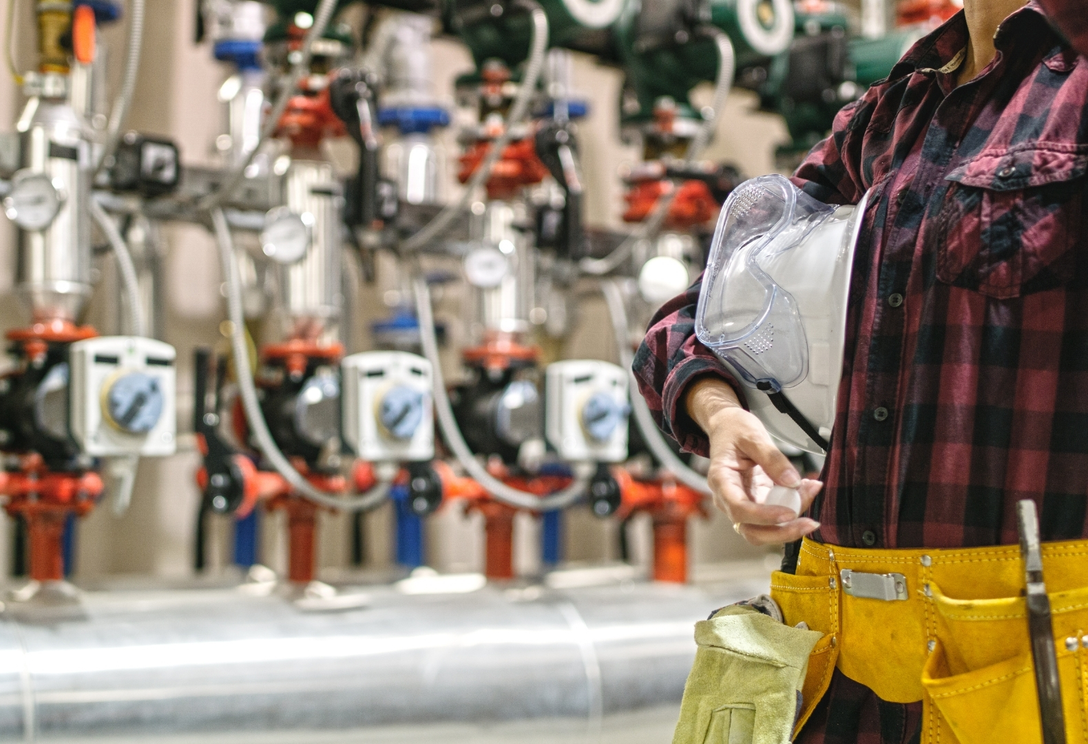 Mechanic about to perform boiler repairs