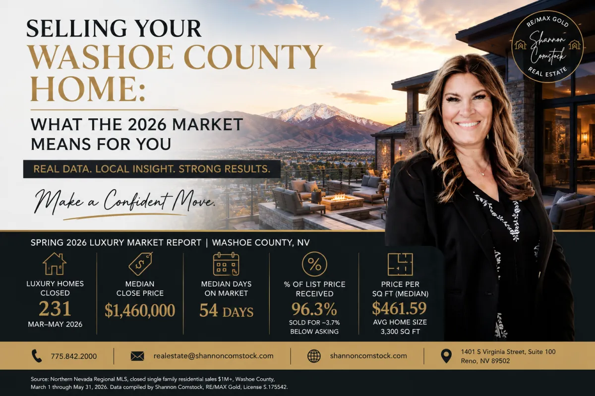 Shannon Comstock Reno Nevada luxury real estate agent explaining what the 2026 market means for Washoe County home sellers.