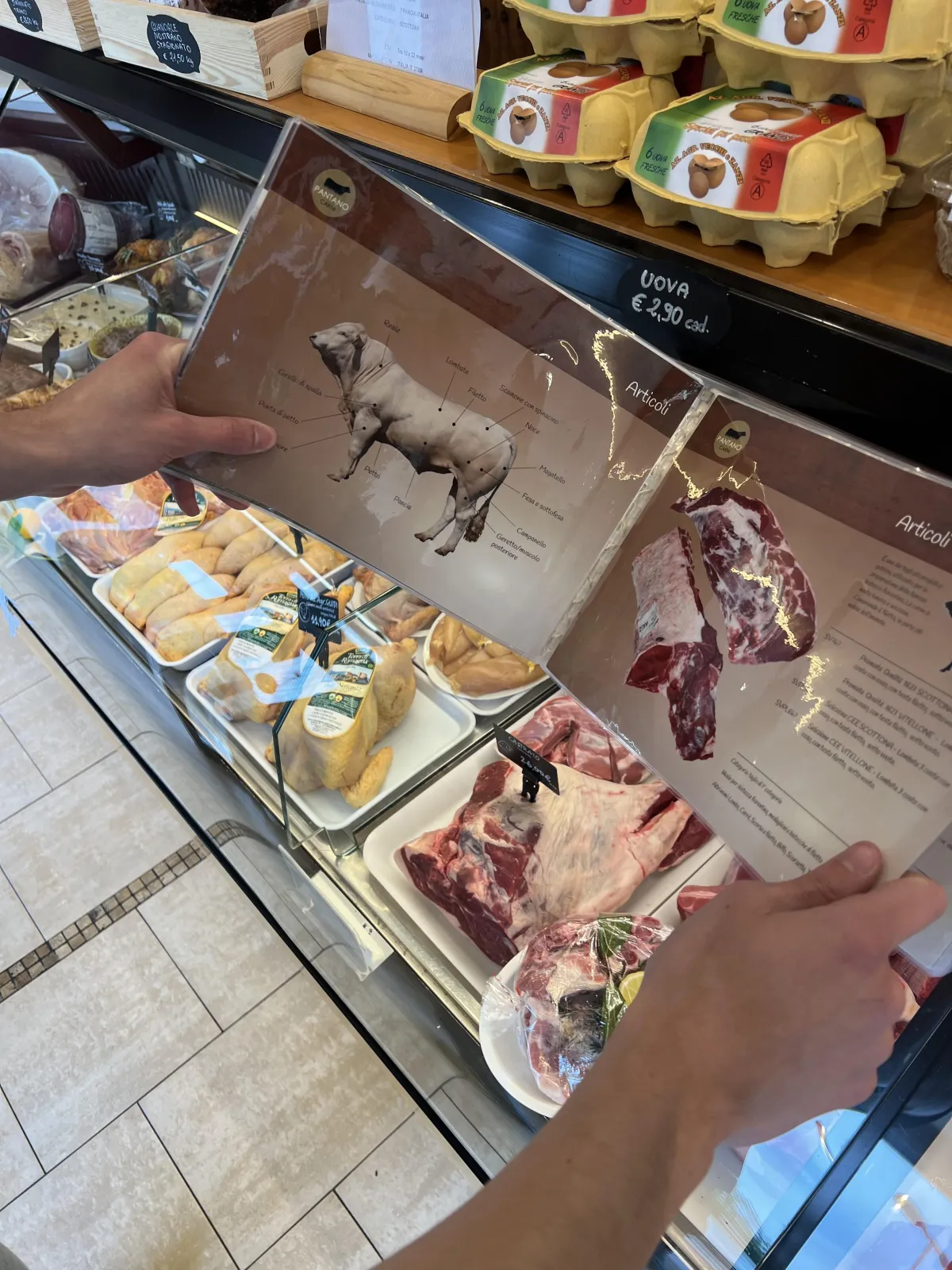 Mappa dei tagli bovini e consulenza professionale per ricette di carne senza glutine presso Centro Carni Forlì