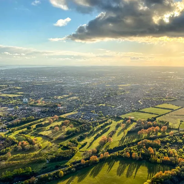 Yorkshire Helicopter Flight City From Above