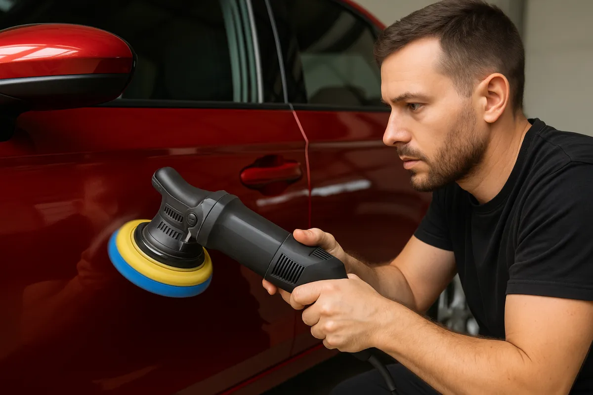 a person in a lab coat holding a green container