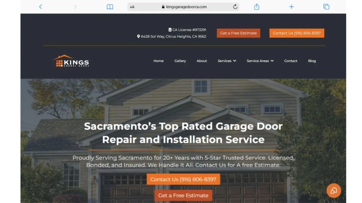 Kings Garage Door - Website