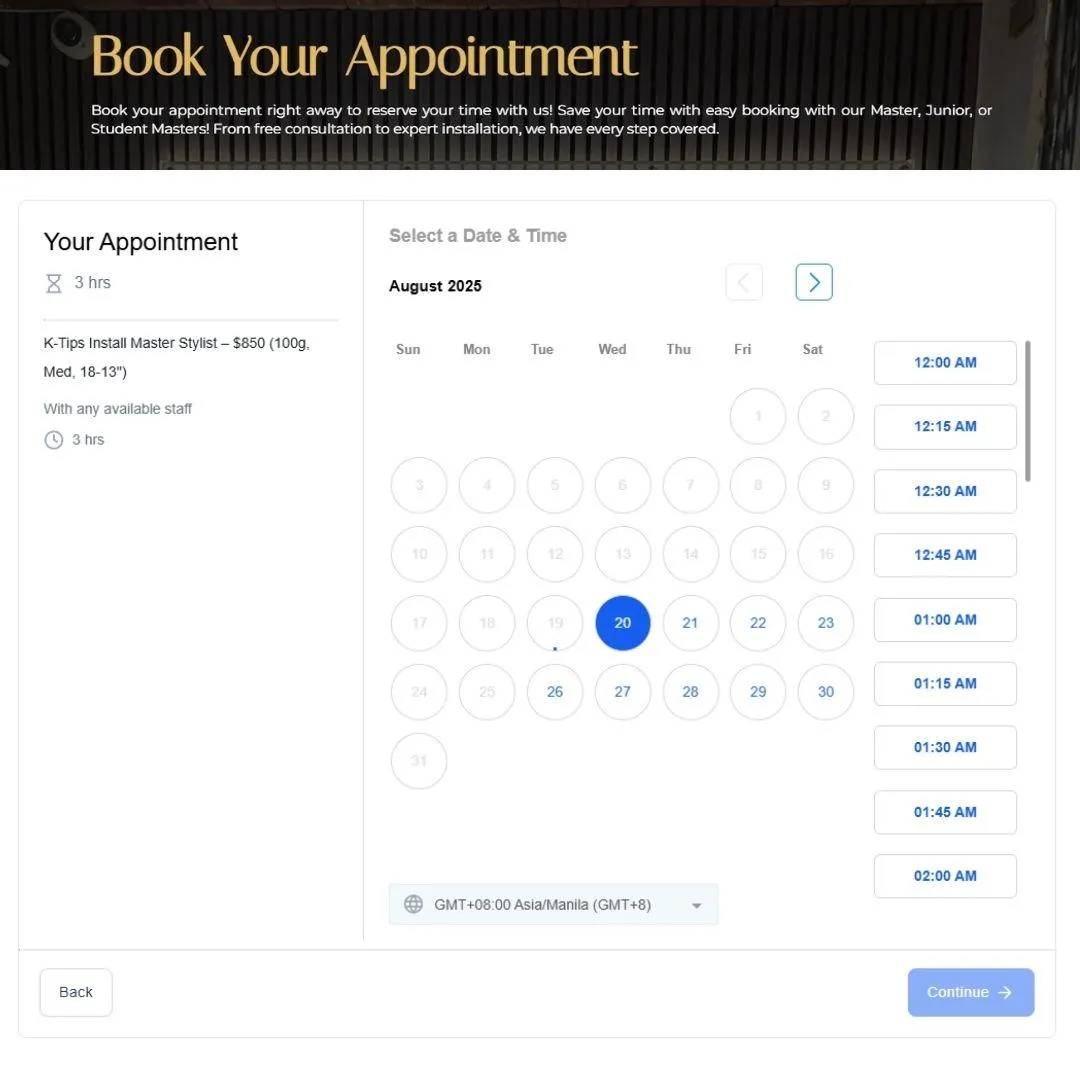SD Hair Extension - Appointment Booking 2