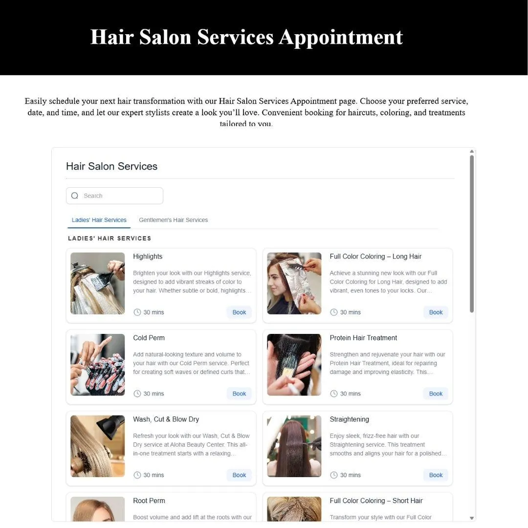 Aloha Beauty Center - Appointment Booking