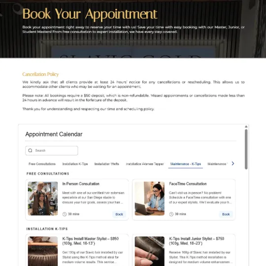 SD Hair Extension - Appointment Booking 1