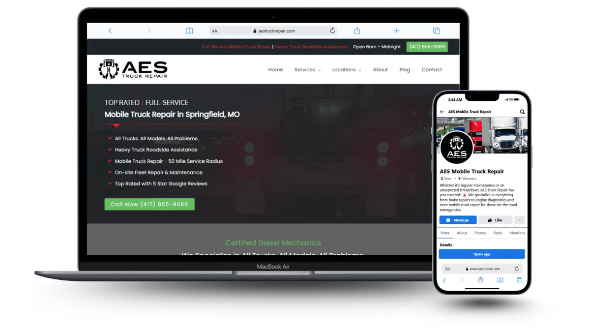 AES Truck Repair - Website & Social Media