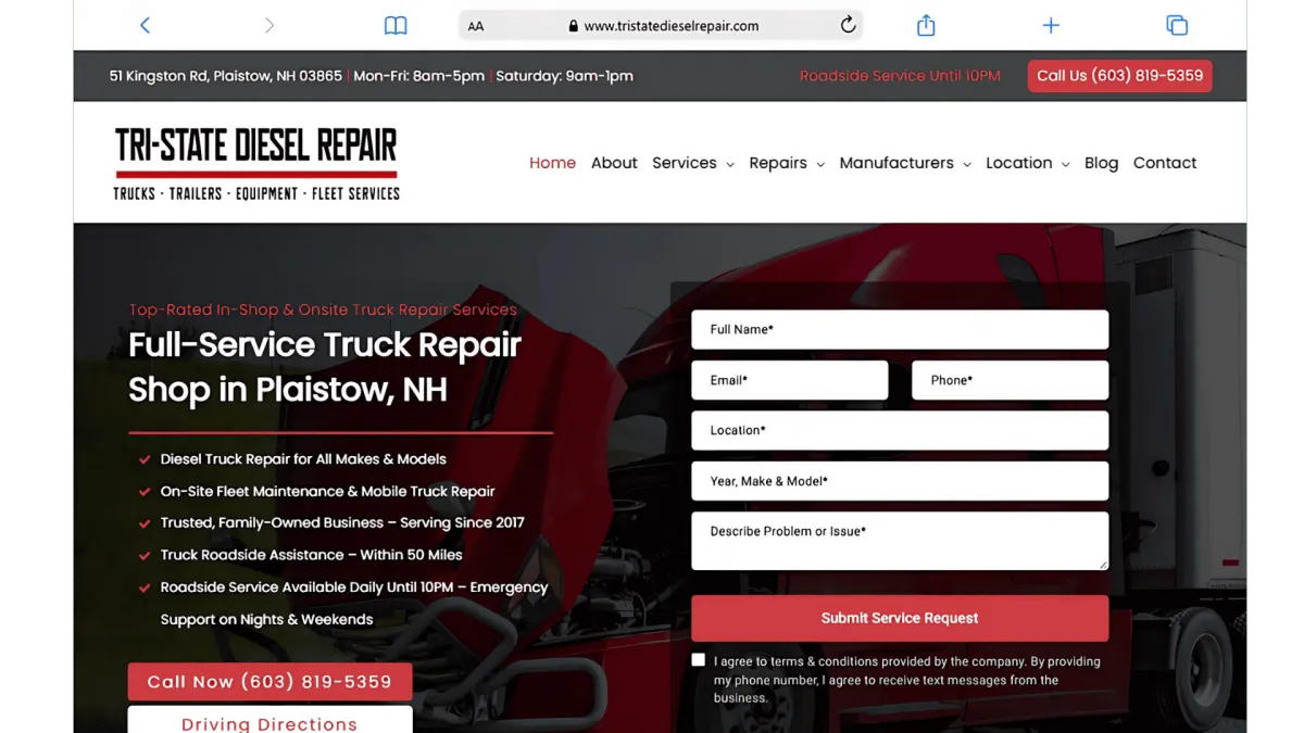 Tri-State Diesel Repair - Website
